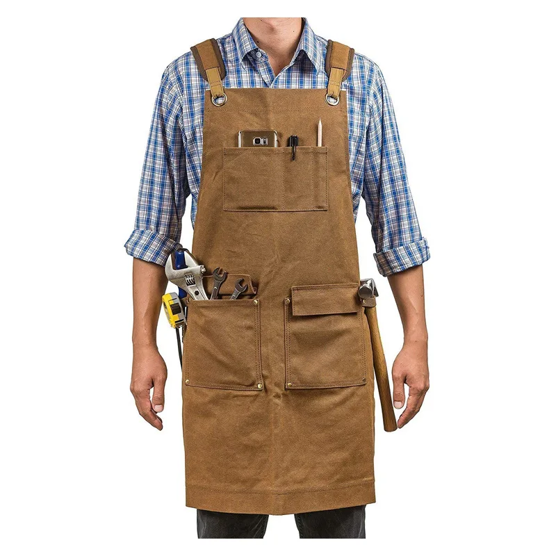 Gardening Tools Logo - Tablier en toile épaisse, imperméable, cire