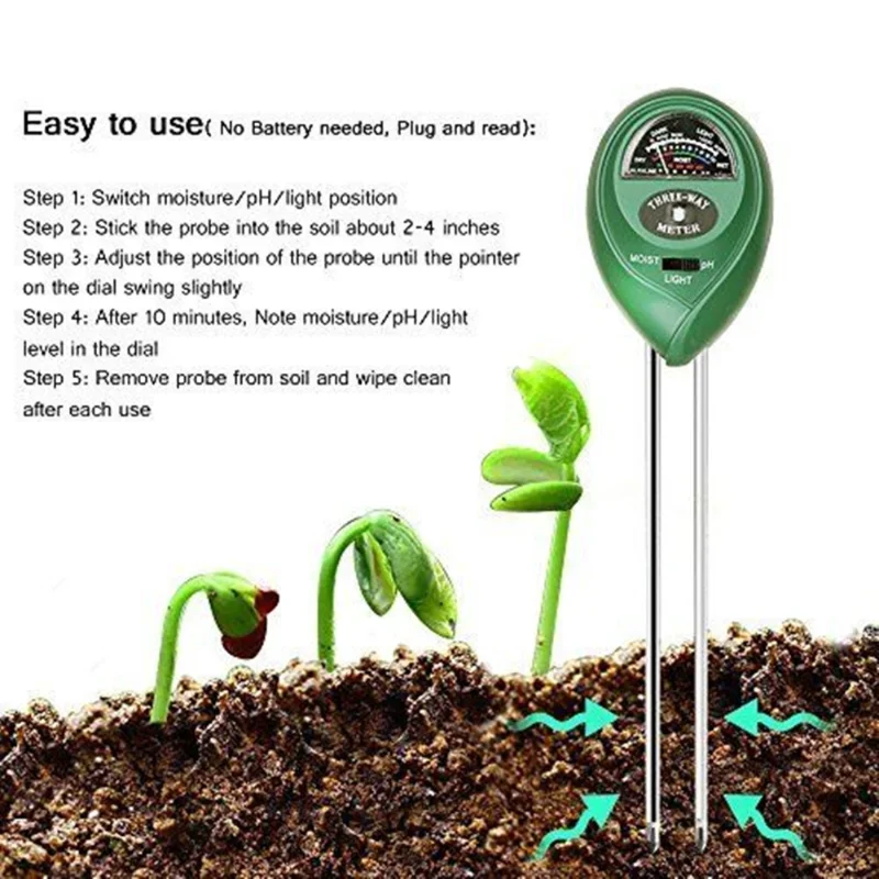PH-mètre de jardin 3 en 1, tes - Moisture Meter Plant avis et prix
