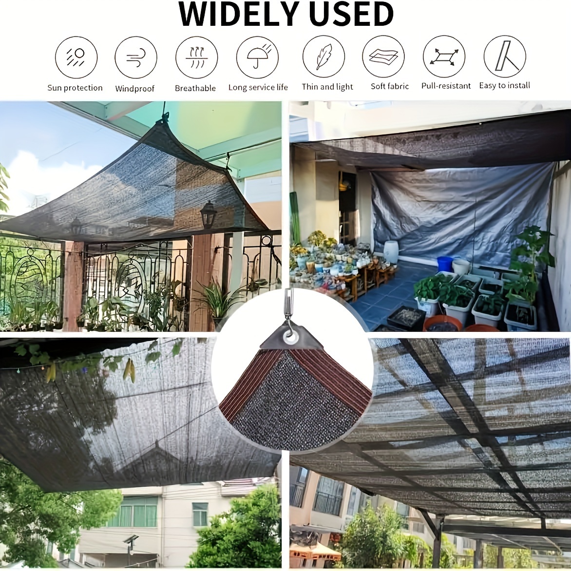 Filet pare-soleil noir 2-15m,  - Garden Netting Cover avis et prix